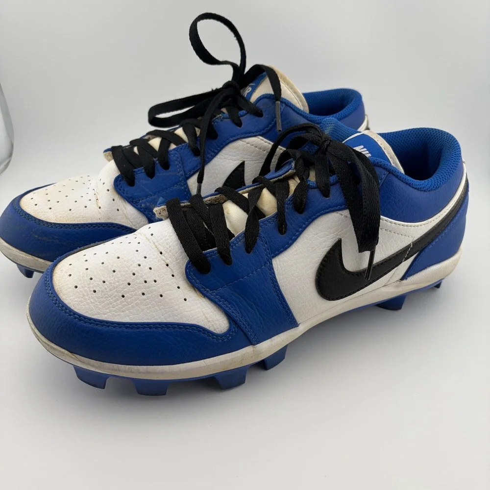 Jordan 1 Low MCS Baseball Cleats Mens Size 9 Blue White CJ8524-411